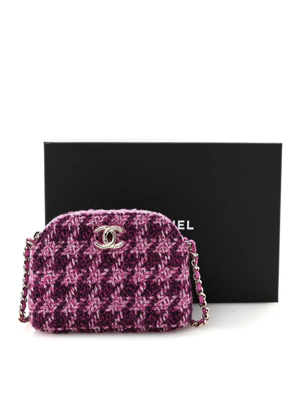 Chanel Tweed Quilted Mini Clutch With #321576C16B